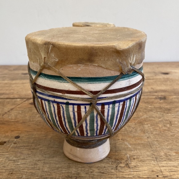 Vintage Moroccan Small Ceramic Drum Set - Picture 5 of 10